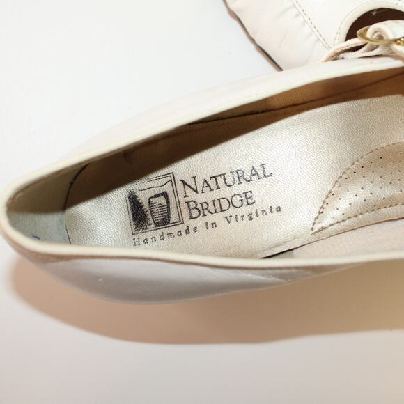 VTG Natural Bridge Shoes Handmade White Sz 8W Pre-Owned - Picture 2 of 6